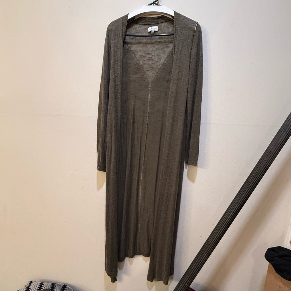Lucky Brand Green Long Split Cardigan/Poncho